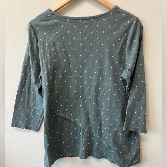 J. Jill Pima 3/4 sleeve polka dot scoop neck tee - Picture 5 of 6